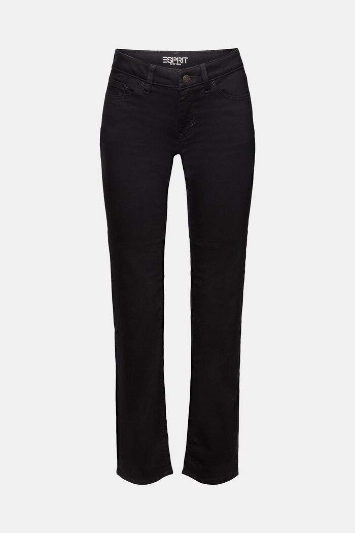 Jeans met middelhoge taille en rechte pijpen, BLACK RINSE, detail image number 5