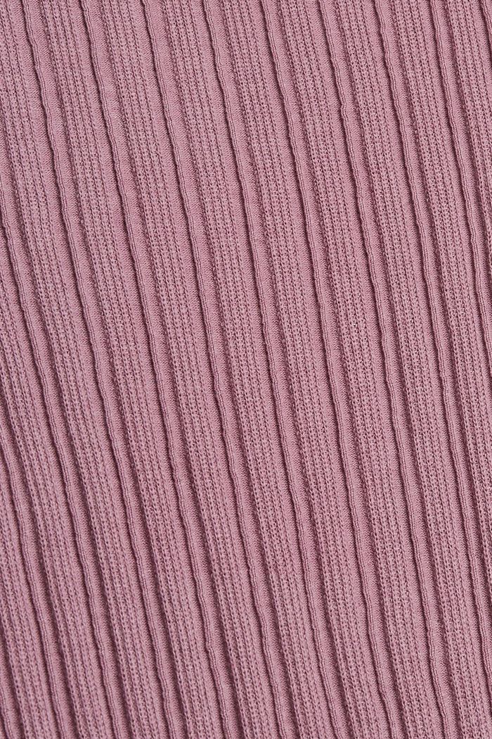 Ribgebreide trui van 100% katoen, MAUVE, detail image number 4