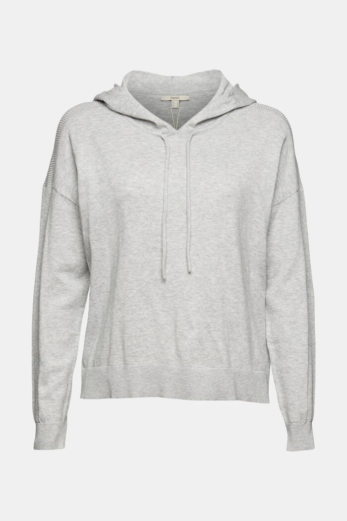 Trui met hoodie, 100% katoen, LIGHT GREY, detail image number 2