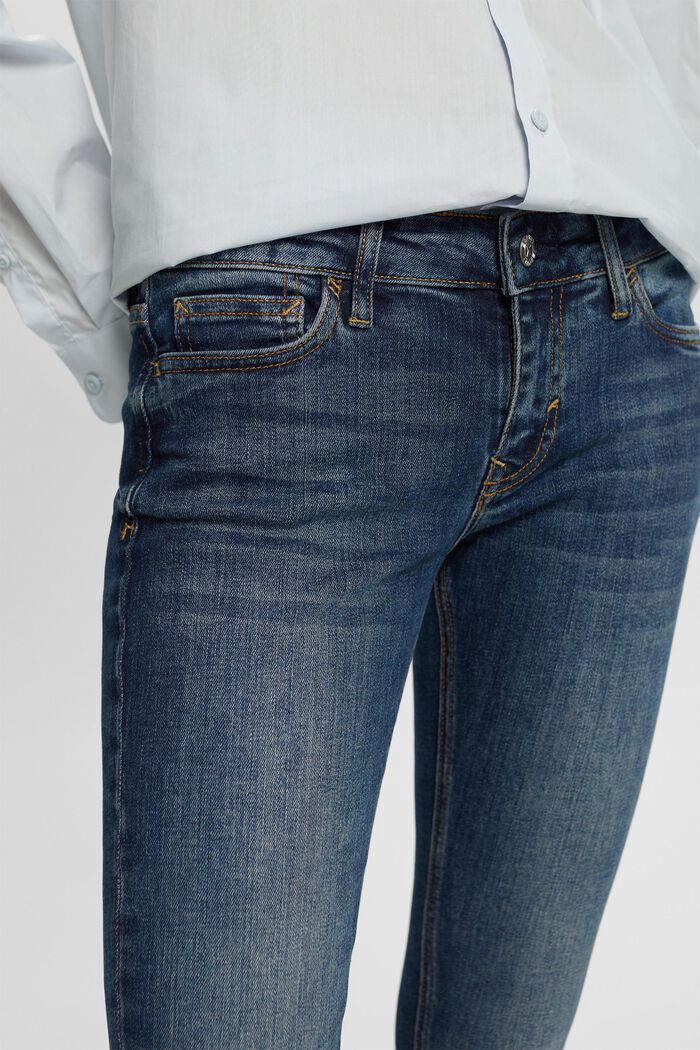 Low rise skinny jeans, BLUE MEDIUM WASHED, detail image number 1