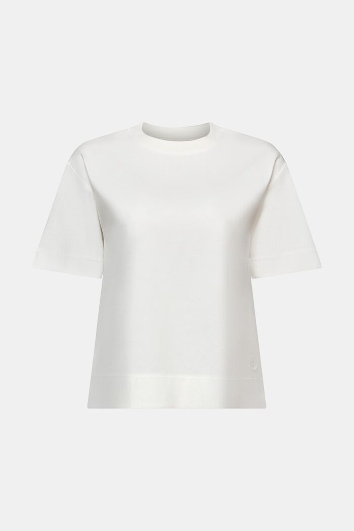 T-shirt van pimakatoen met ronde hals, OFF WHITE, detail image number 6