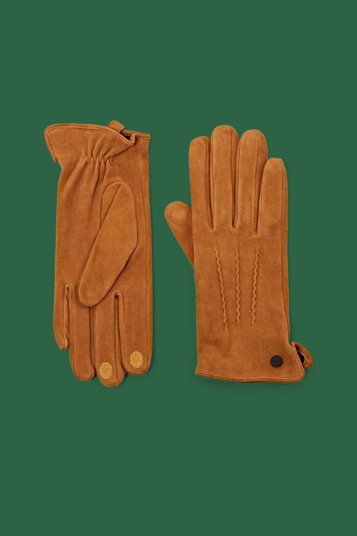 Suède touchscreen handschoenen, CARAMEL, detail image number 0