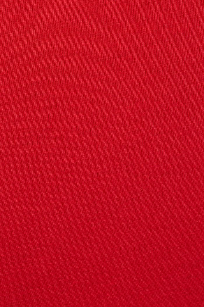 T-shirt van pima katoen-jersey met ronde hals, DARK RED, detail image number 6