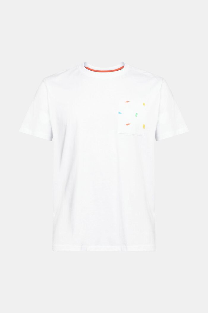 Jersey T-shirt met borstzak, WHITE, detail image number 7