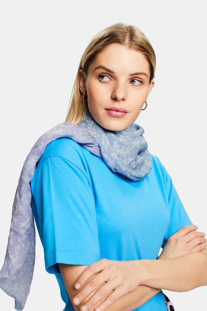 Lichte sjaal met print, LIGHT BLUE, detail image number 2
