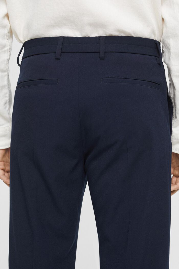 Getailleerde, wijde broek met een elastische taille, NAVY, detail image number 5