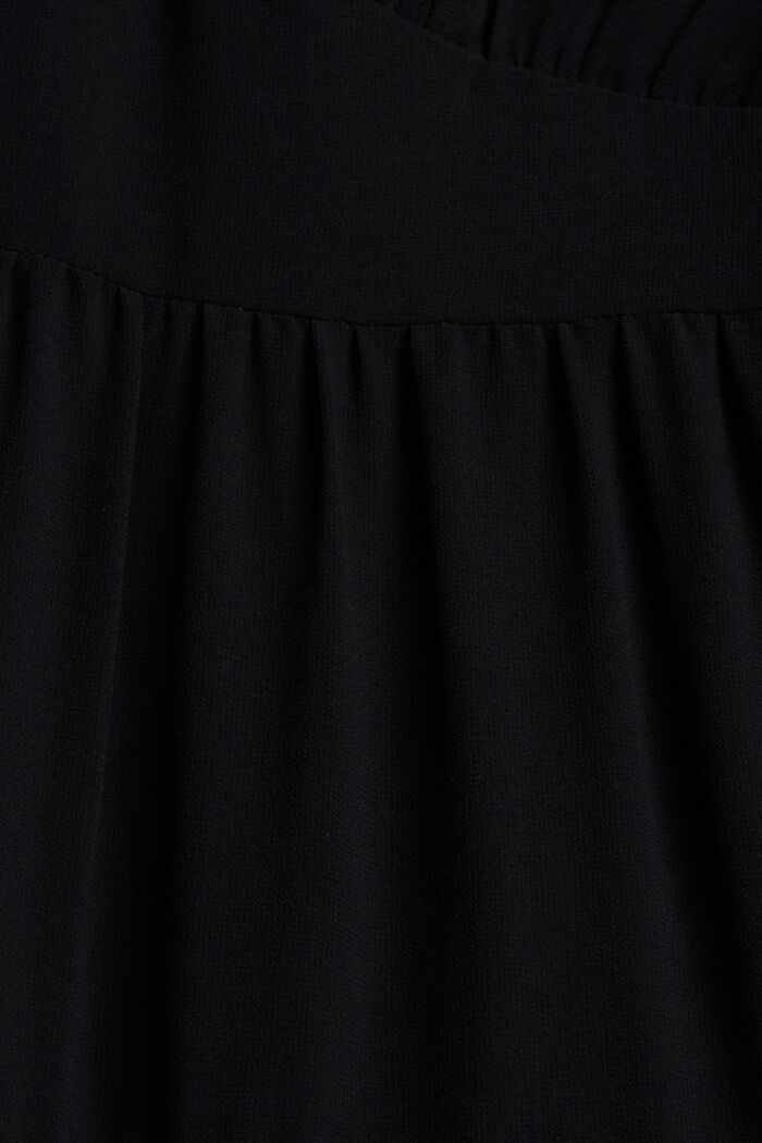 Gerecycled: chiffon jurk met volants, BLACK, detail image number 4