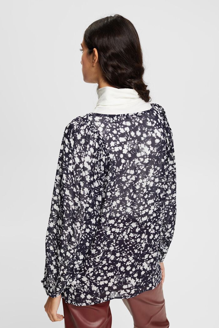 Lichte blouse met bloemenprint, NAVY, detail image number 3