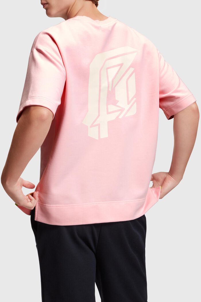 Sweatshirt met comfortabele pasvorm en neonkleurige print, LIGHT PINK, detail image number 1