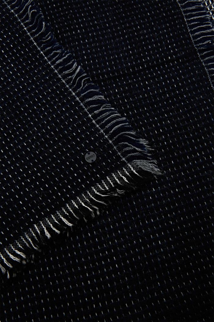 Gestructureerde geweven sjaal, NAVY, detail image number 1