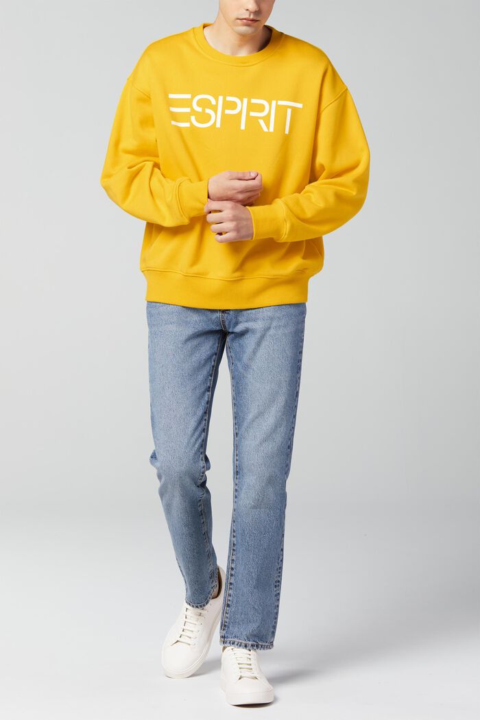 Uniseks sweatshirt met logoprint, YELLOW, detail image number 3