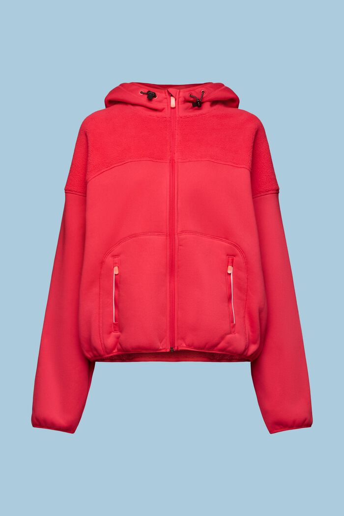 Warme hoodie met rits, RED, detail image number 6