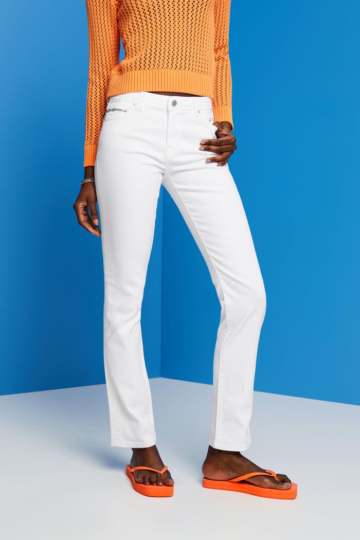 Jeans met ritsdetails, WHITE, detail image number 0