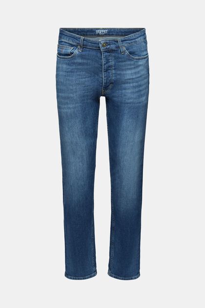Rechte selvedge jeans met middelhoge taille