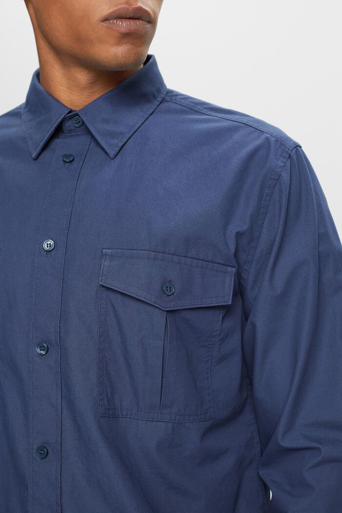 Utility-shirt van katoen, GREY BLUE, detail image number 1