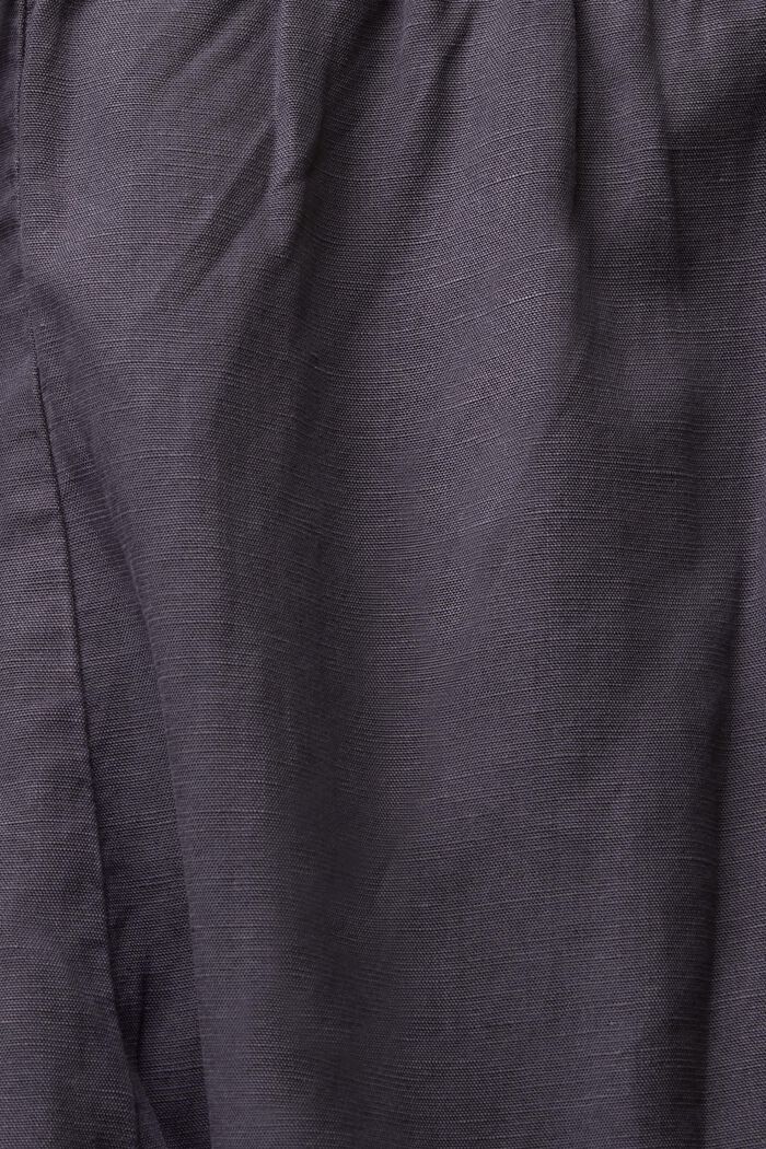 Met linnen: korte jumpsuit, ANTHRACITE, detail image number 4