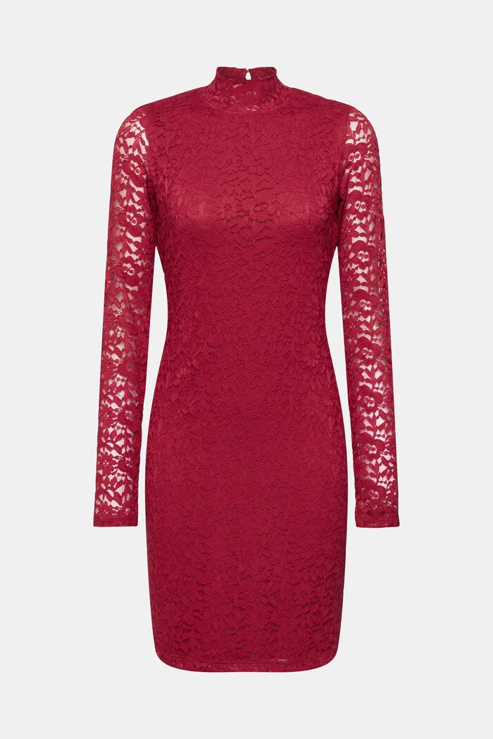 Kanten mini-jurk, CHERRY RED, detail image number 6