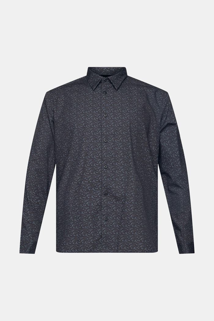 Katoenen slim fit overhemd met motief, BLACK, detail image number 5