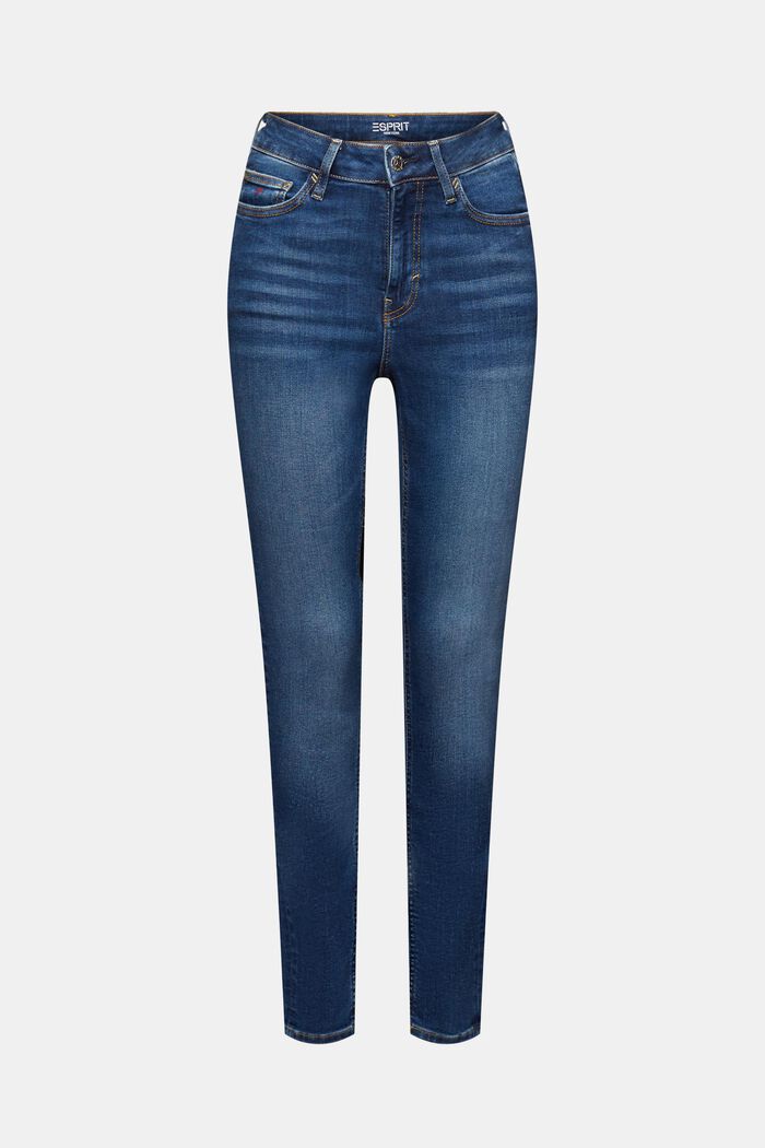 High rise skinny jeans, BLUE LIGHT WASHED, detail image number 7