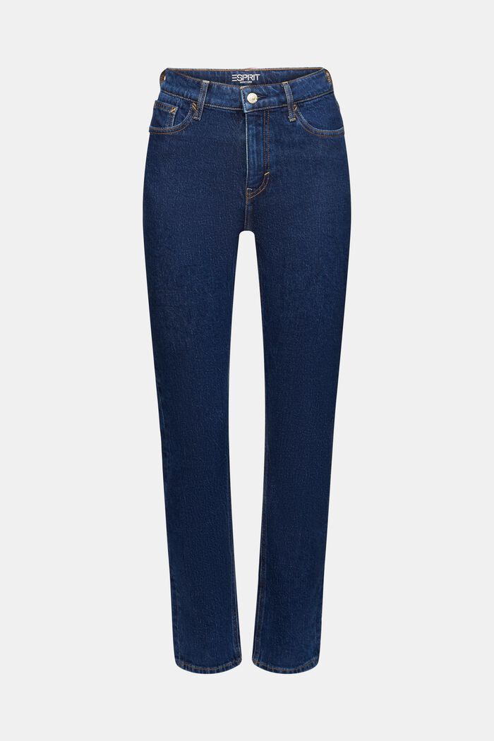 Retro slim jeans met hoge taille, BLUE MEDIUM WASHED, detail image number 7