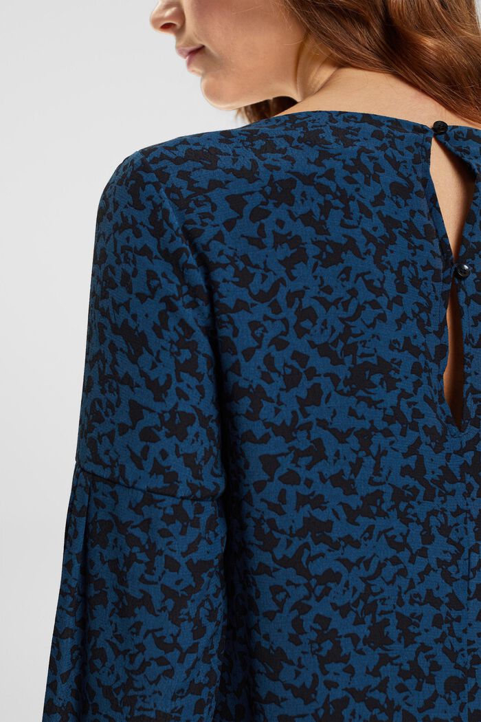 Viscose mini-jurk met motief, PETROL BLUE, detail image number 2