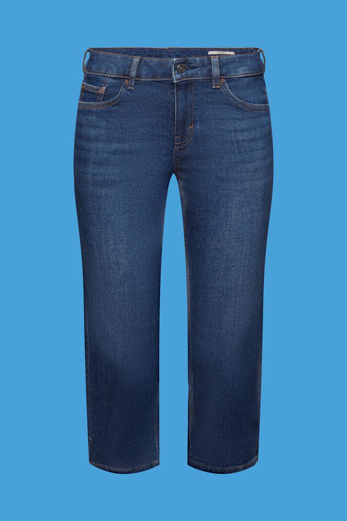 Mid rise capri jeans, BLUE DARK WASHED, detail image number 6