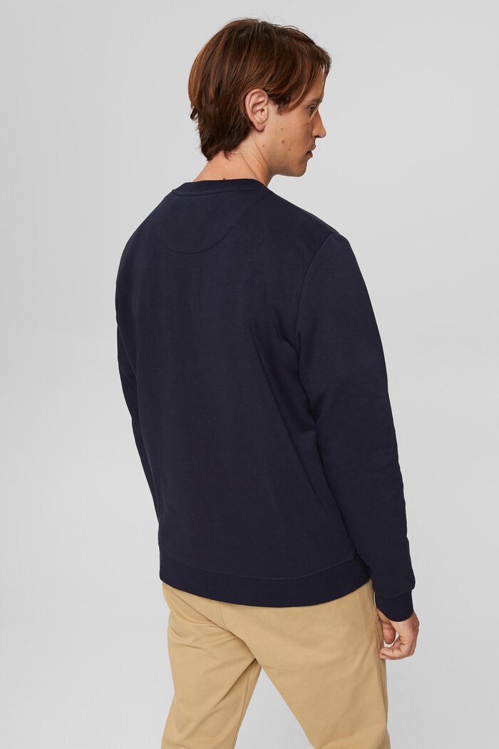 Gerecycled: sweatshirt met logoborduursel, NAVY, detail image number 3