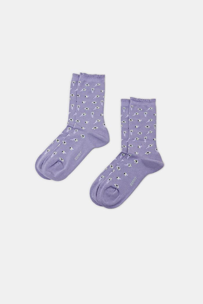 Set van 2 paar gebreide sokken met bloemmotief, THIMBLE, detail image number 0