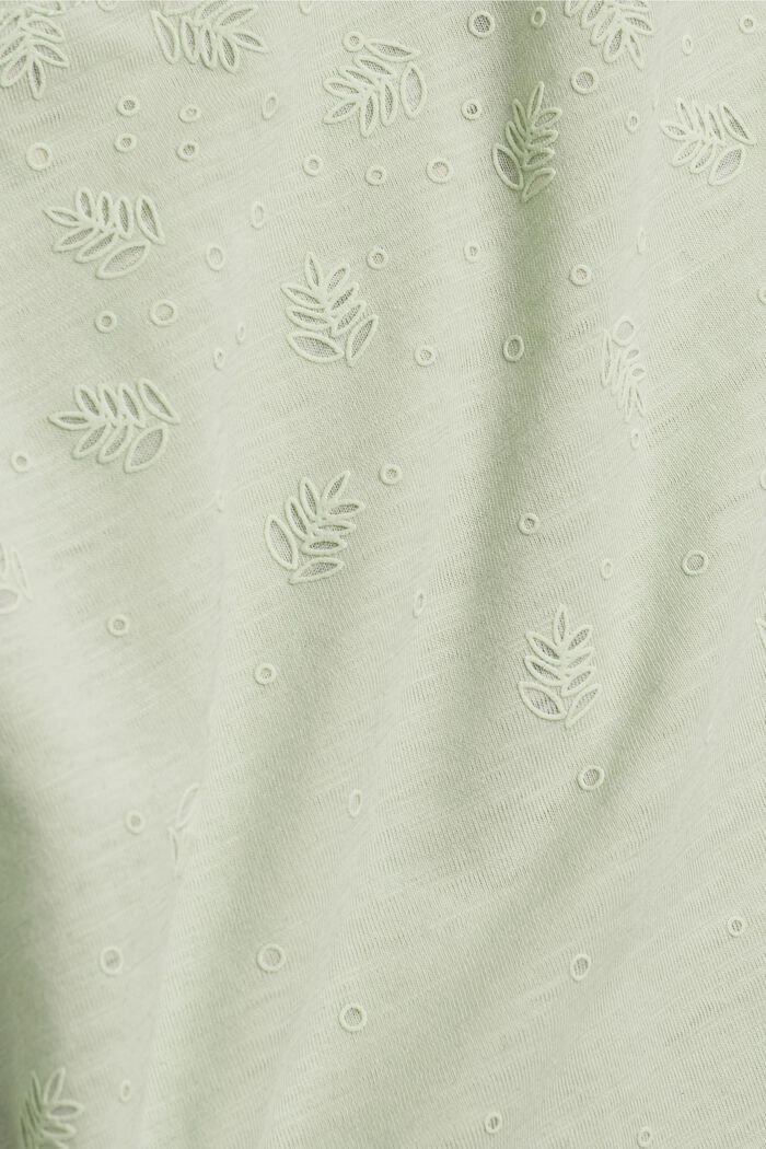 Gerecycled: shirt met print en biologisch katoen, PASTEL GREEN, detail image number 4