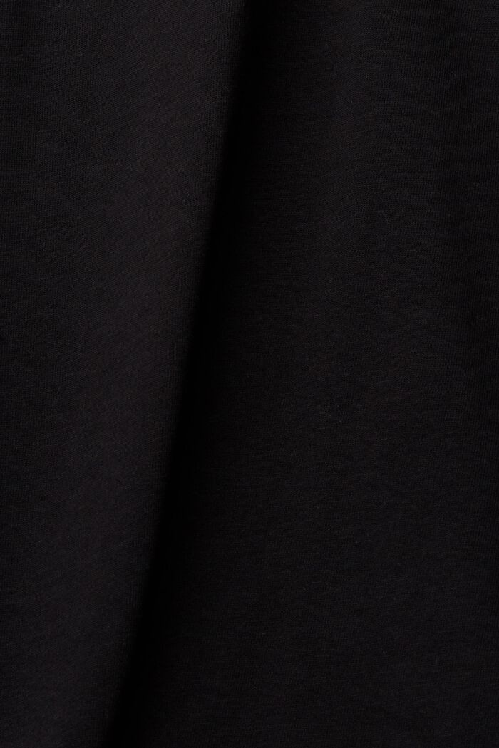 T-shirt met cut-out van een katoenmix, BLACK, detail image number 6