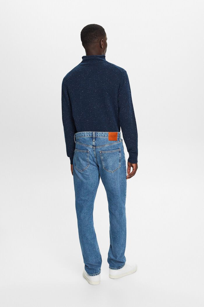 Jeans met middelhoge taille en rechte pijpen, BLUE MEDIUM WASHED, detail image number 4