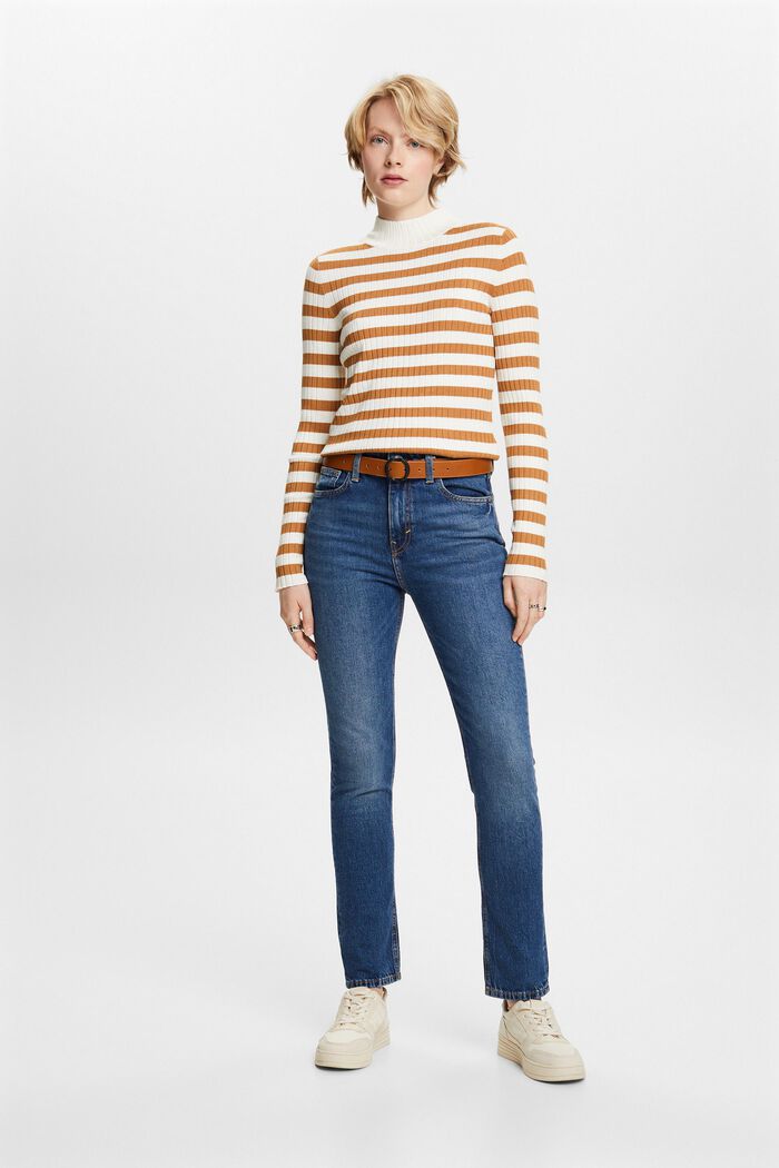 Slim jeans met hoge taille, BLUE MEDIUM WASHED, detail image number 0