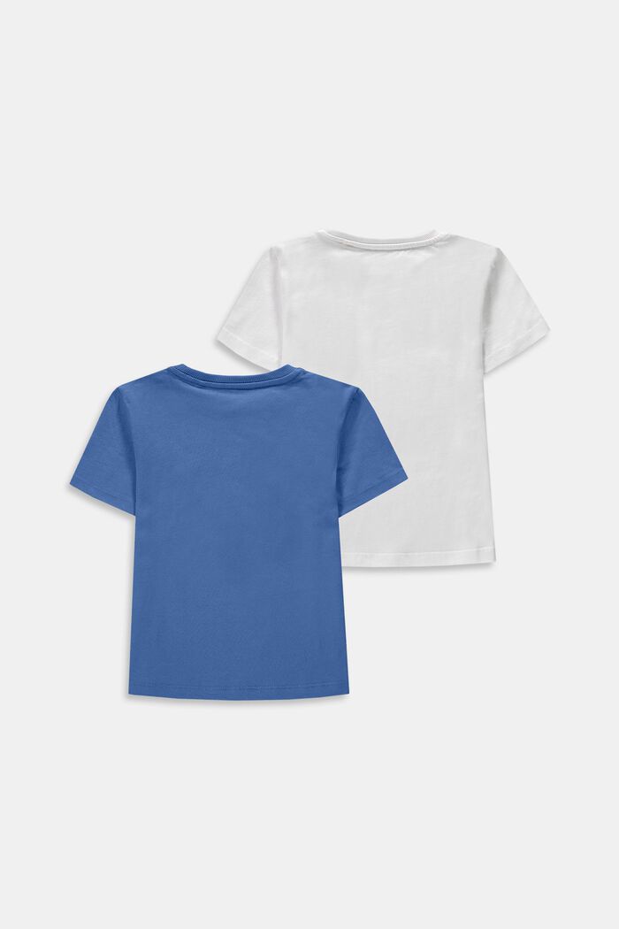 Set van 2 T-shirts met logoprint, LIGHT BLUE, detail image number 1