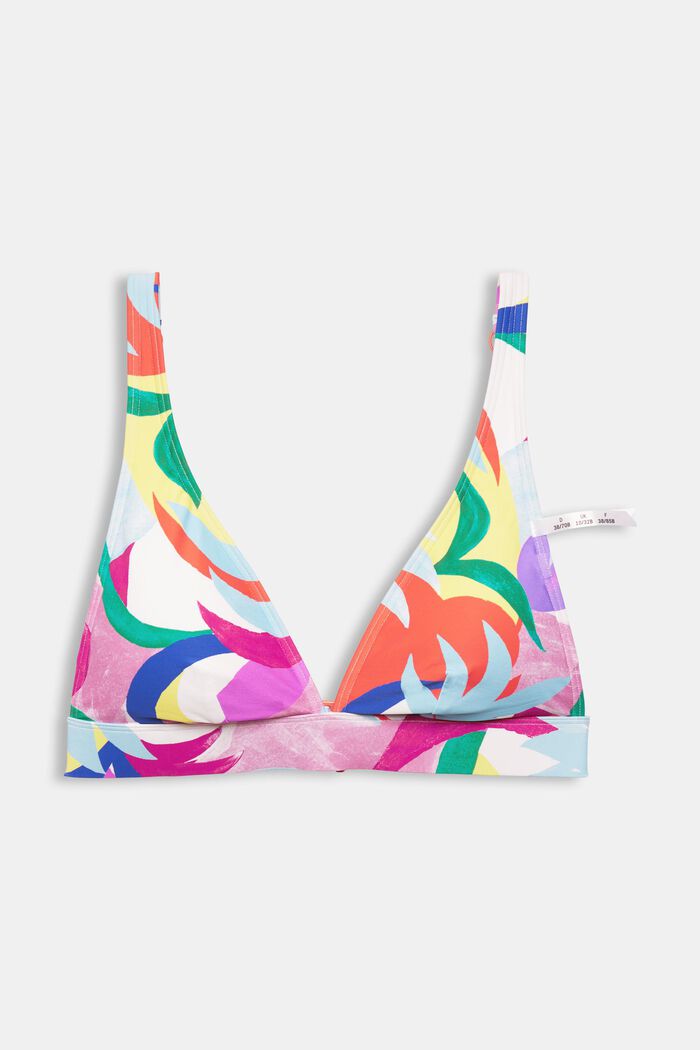 Gerecycled: bikinitop met kleurig motief