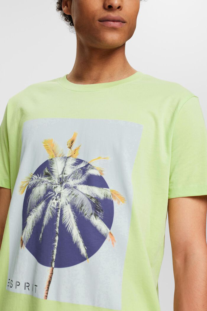 Jersey T-shirt met print, 100% katoen, LIGHT GREEN, detail image number 2