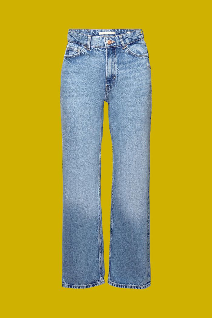 Straight fit jeans in jaren 80-stijl, BLUE MEDIUM WASHED, detail image number 6
