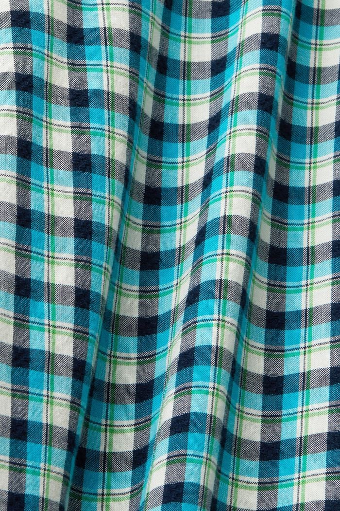 Geruit overhemd van duurzaam katoen, AQUA GREEN, detail image number 6