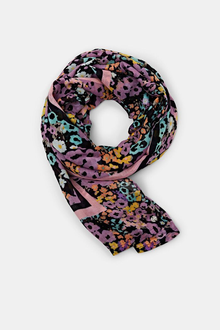 Lichte sjaal met print, NAVY, detail image number 0