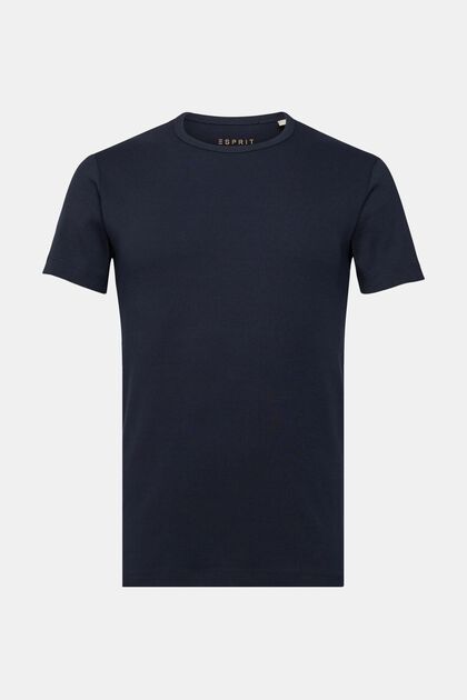 Jersey T-shirt met slim fit, NAVY, overview
