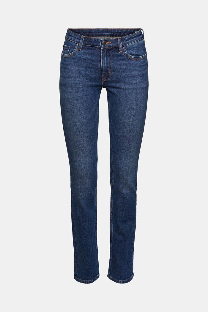 Jeans met rechte pijpen, BLUE DARK WASHED, detail image number 8