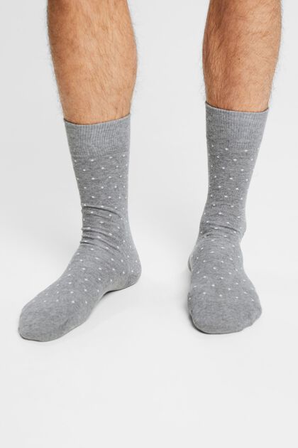 2 paar grofgebreide sokken met stippen
