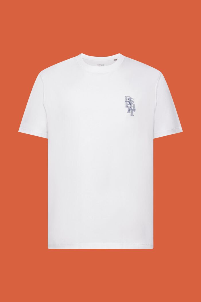 T-shirt met logo, 100% katoen, WHITE, detail image number 6