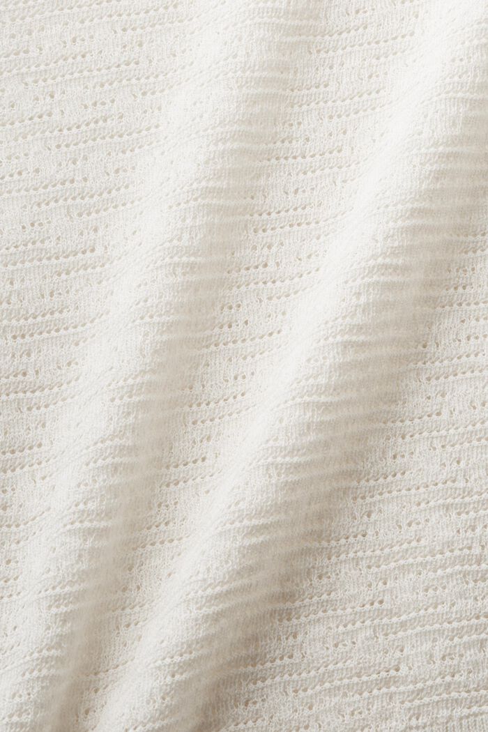 Pointelle trui met korte mouwen, OFF WHITE, detail image number 4
