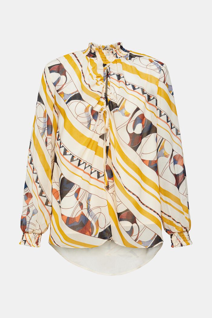 Chiffon blouse met motief, CREAM BEIGE, overview