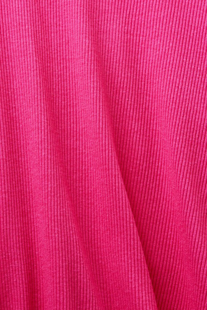 Shirt van jersey ribbreisel met lange mouwen, PINK FUCHSIA, detail image number 5