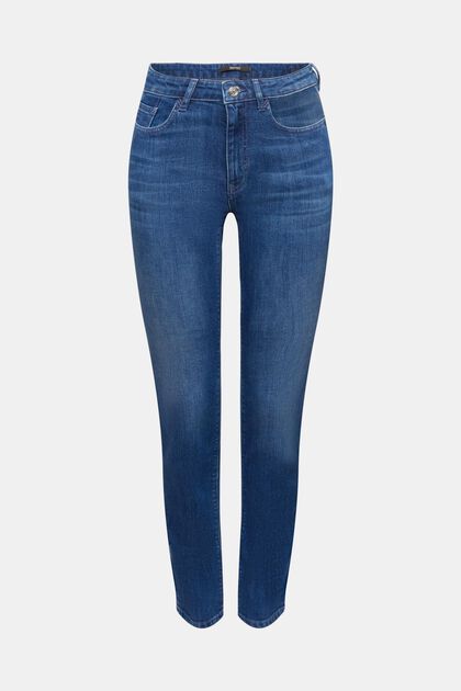 Mid-rise slim fit stretchjeans, BLUE MEDIUM WASHED, overview