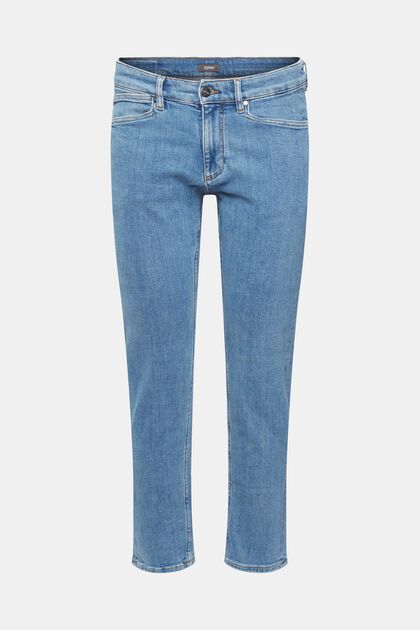Slim fit-jeans met faded look