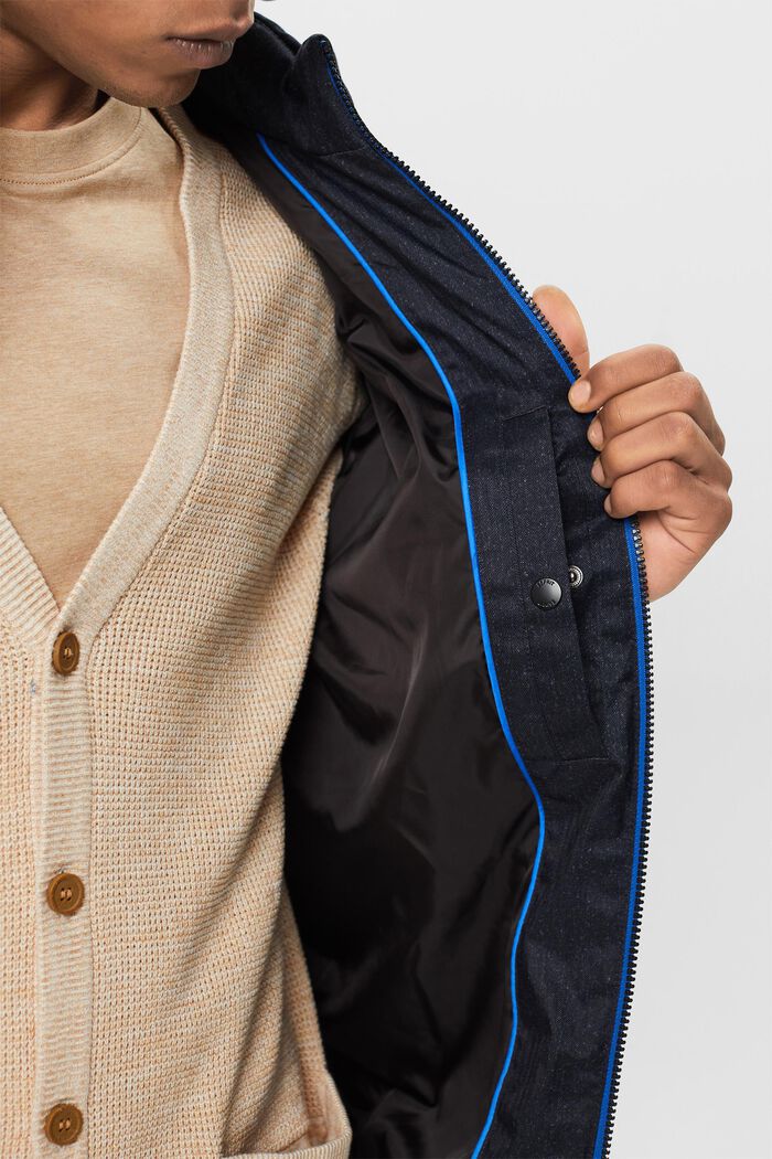 Gerecycled: luchtige gewatteerde jas, NAVY, detail image number 2