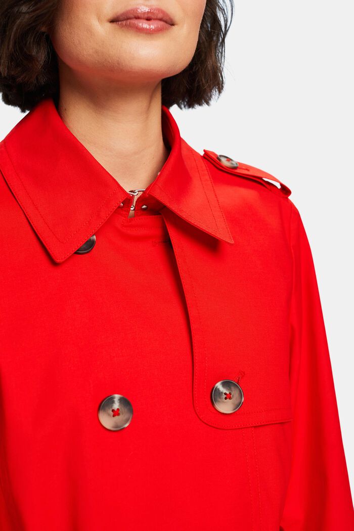 Korte double-breasted trenchcoat, RED, detail image number 2