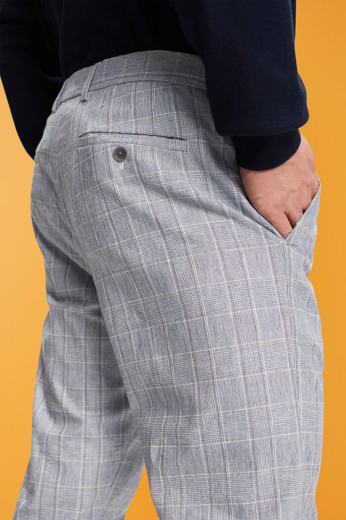 Geruite pantalon in slim fit, LIGHT BLUE, detail image number 4
